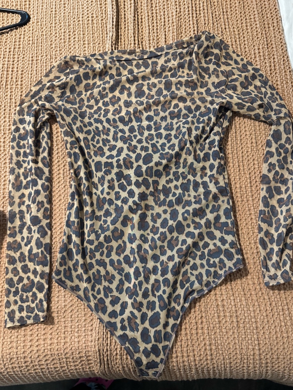 Abercrombie and Fitch Long-Sleeve Leopard Print Mesh Bodysuit, Size M